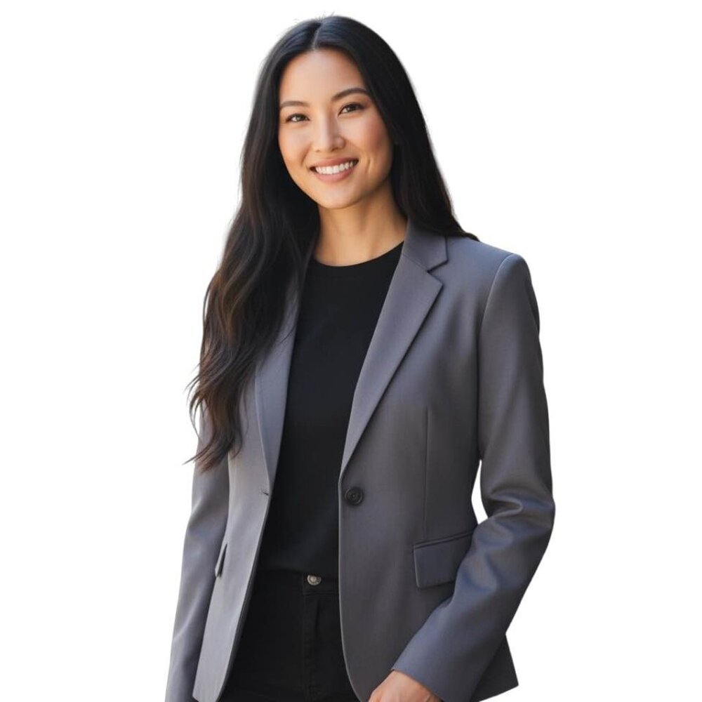 J Crew 100% Pressed Wool Gray Lined Blazer. SZ‎ Small. Pockets. Career Office